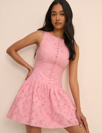 Pink Drop Waist Claudia Mini Dress