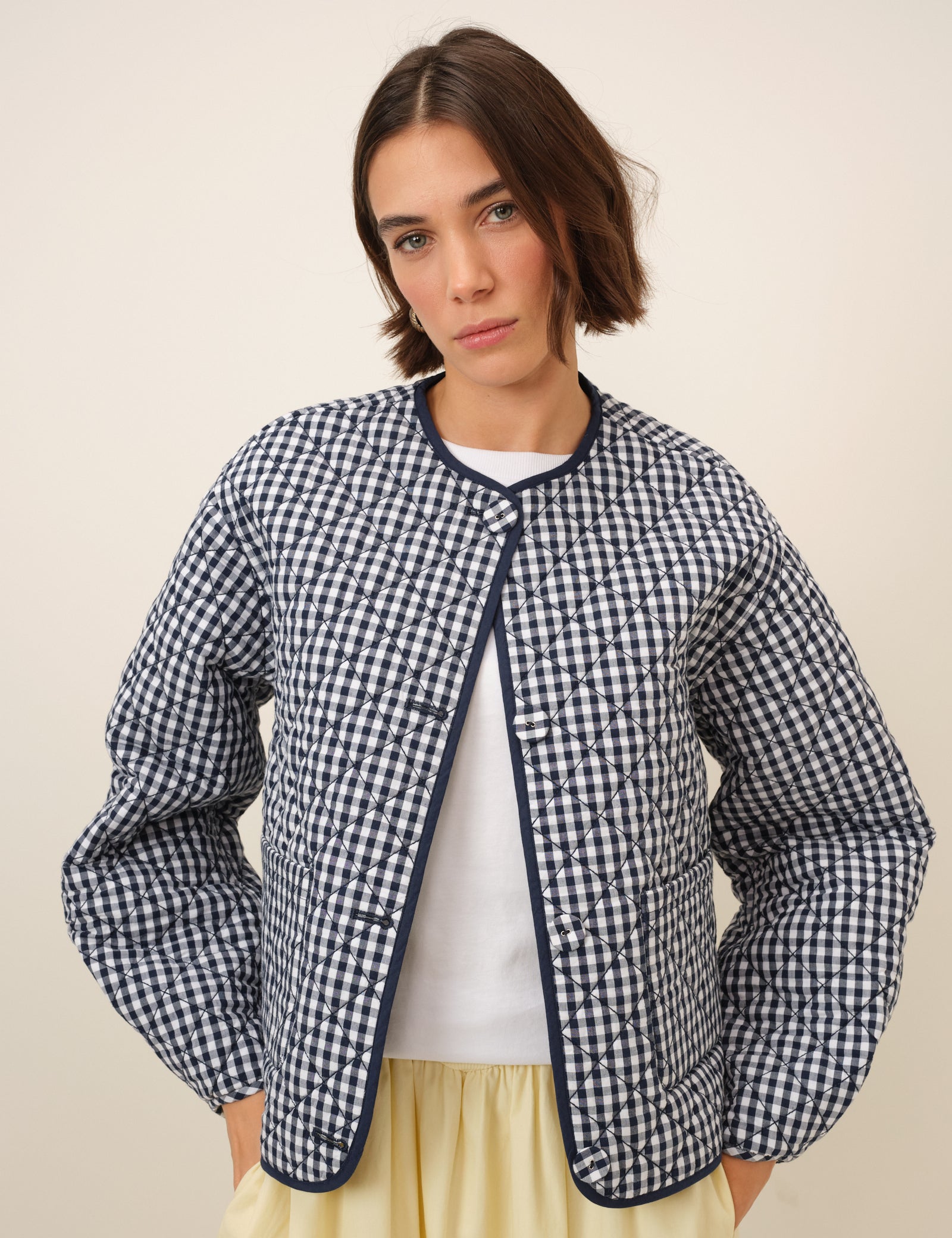 Reversible Navy Gingham Jacket