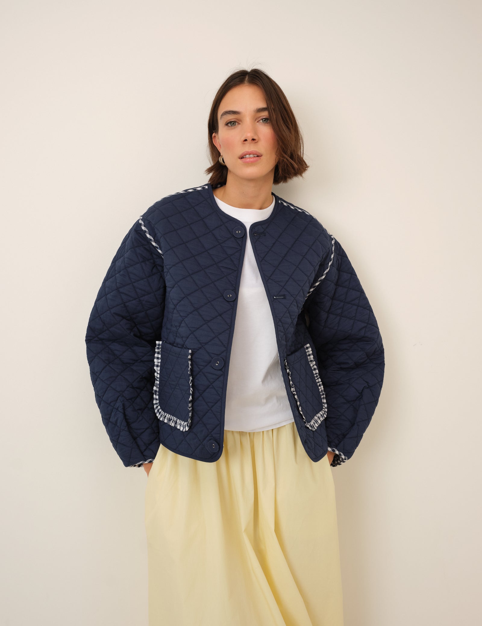 Reversible Navy Gingham Jacket