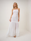 White Drop Waist Lulu Maxi Dress