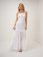White Drop Waist Lulu Maxi Dress
