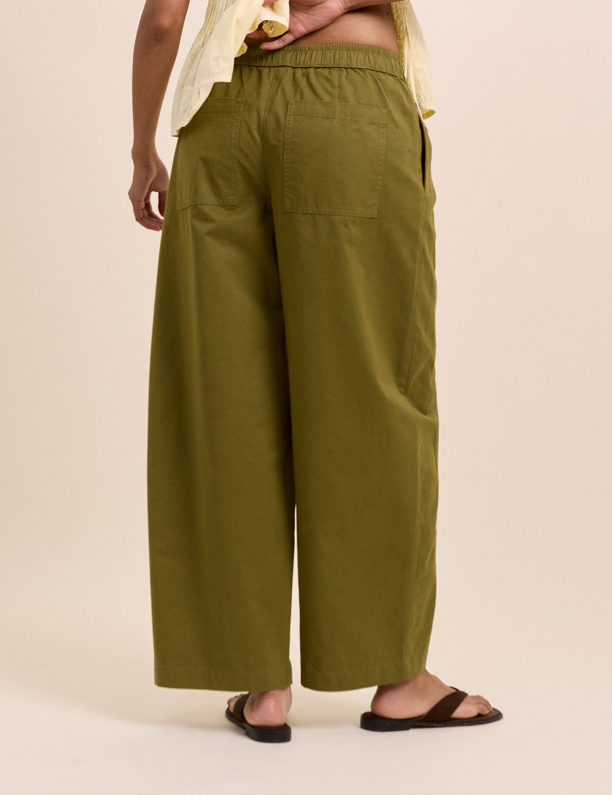 Green Barrel Leg Trousers