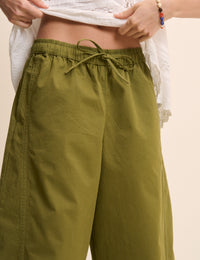 Green Barrel Leg Trousers