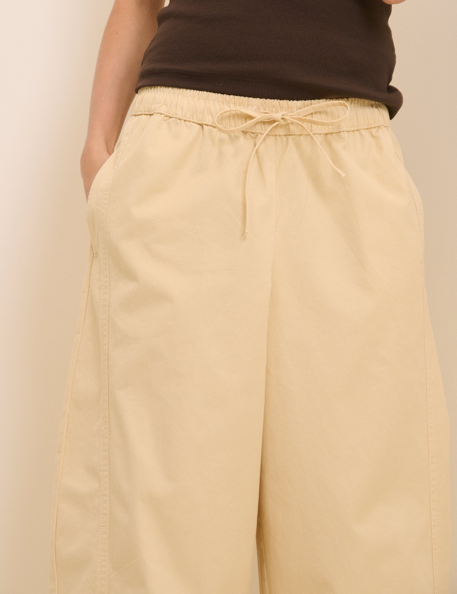 Butter Yellow Barrel Leg Trousers