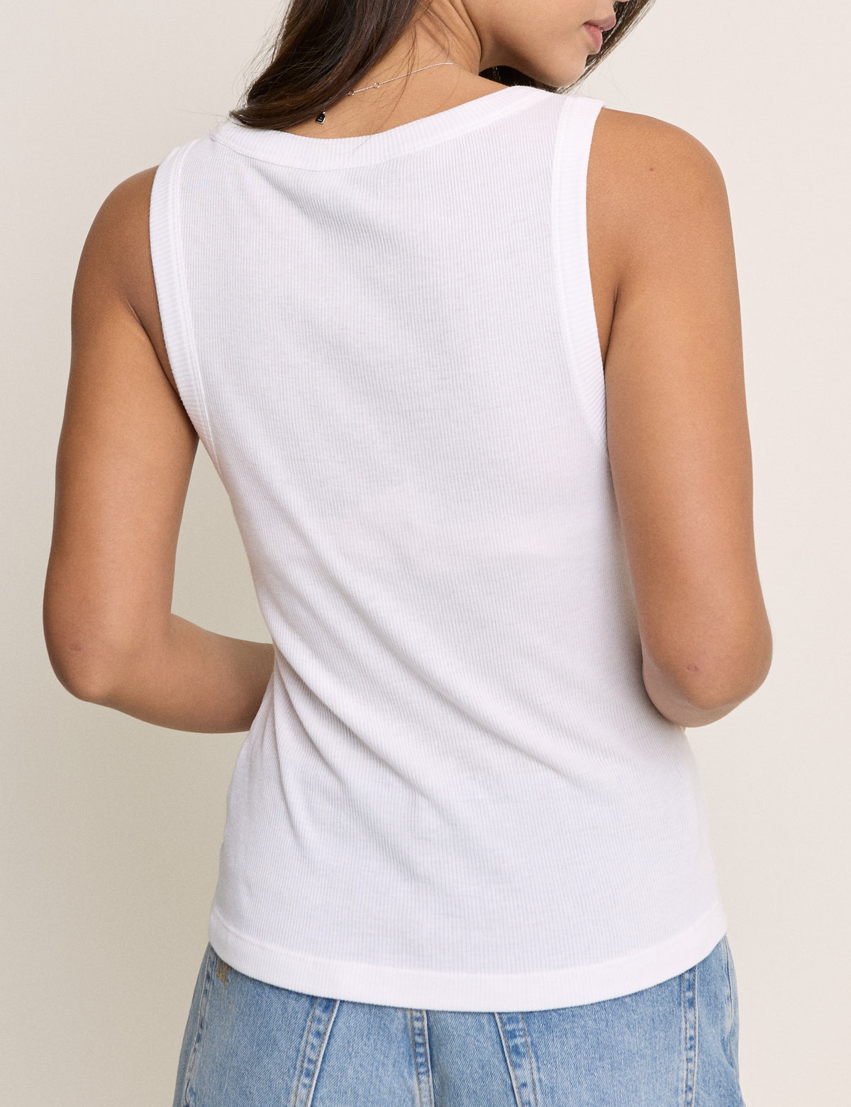 White Modal Scoop Neck Vest
