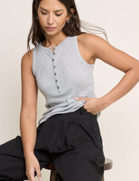 Grey Button Down Vest