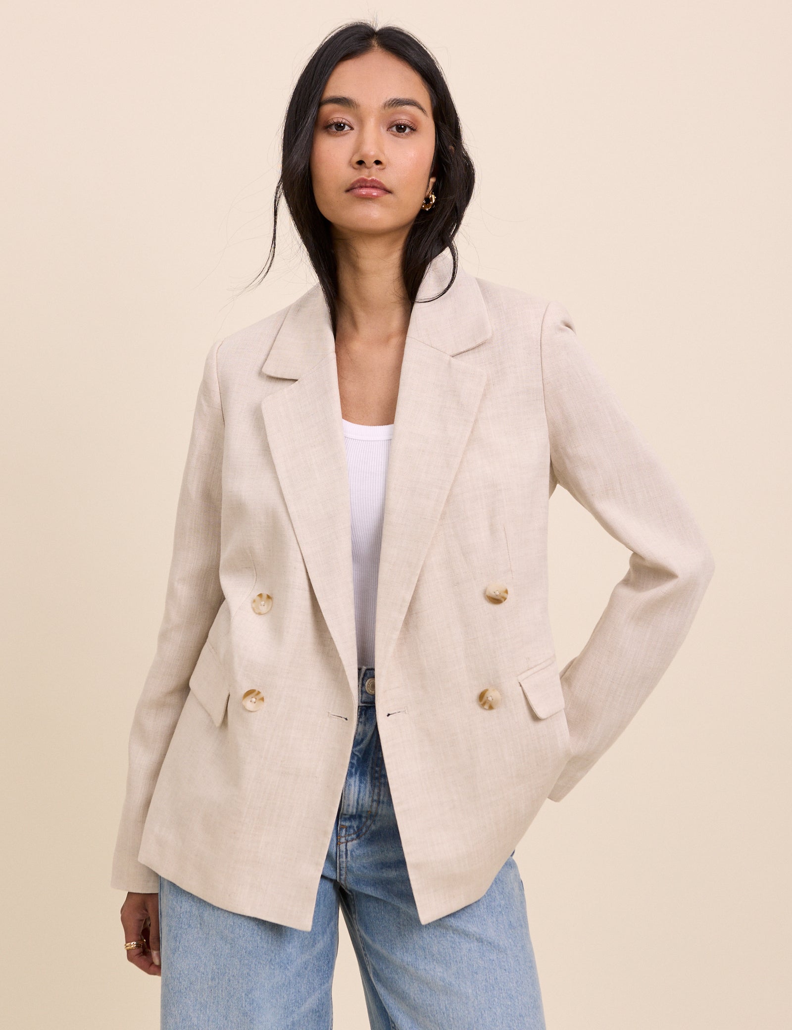 Stone Double Breasted Alicia Blazer