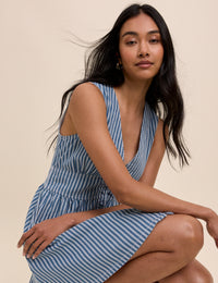 Blue Denim Pinstripe Starlight Mini Dress