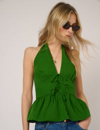 Green Halterneck Top