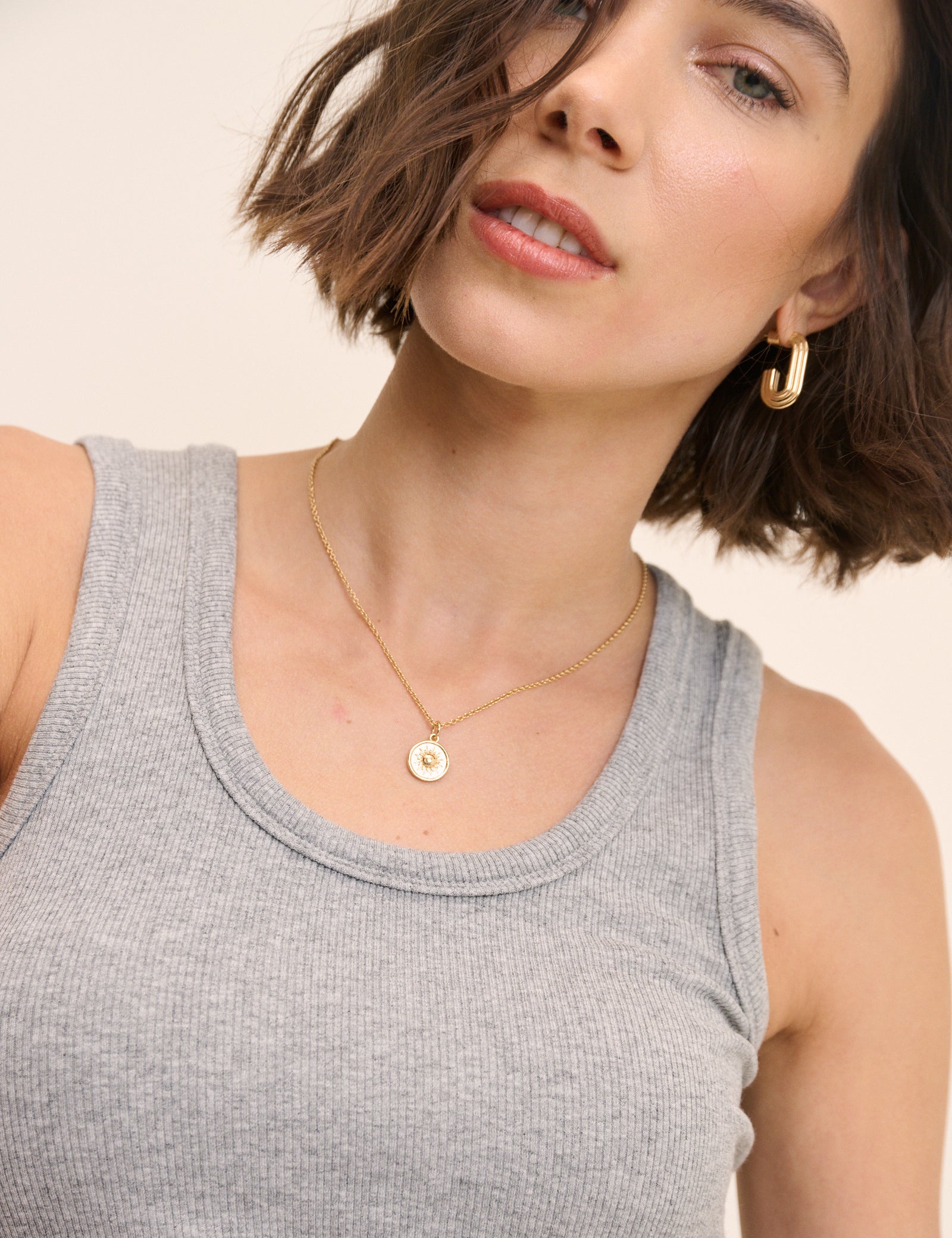 Grey Ribbed Scoop Neck Vest Top