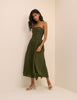 Khaki Green Bandeau Alice Midi Dress