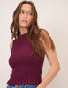 Plum Shirred Bodice Top