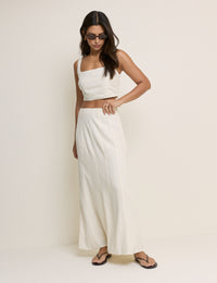 Stone Linen-Blend Adwoa Top