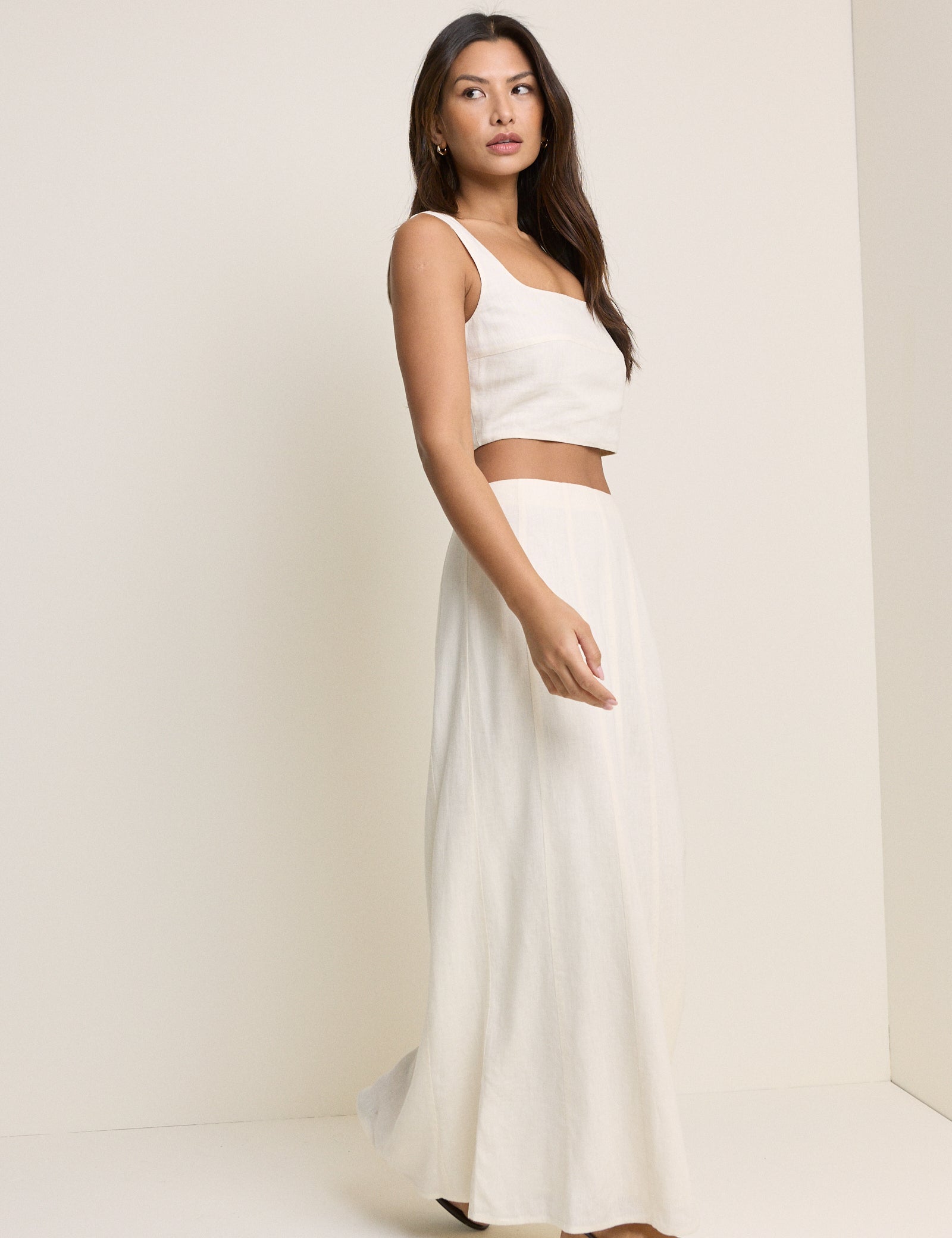 Stone Linen-Blend Adwoa Top