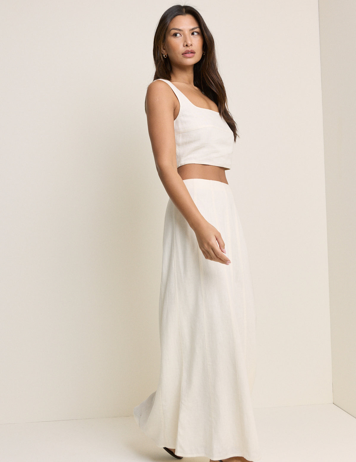 Stone Linen-Blend Adwoa Top
