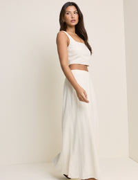 Stone Linen-Blend Adwoa Top