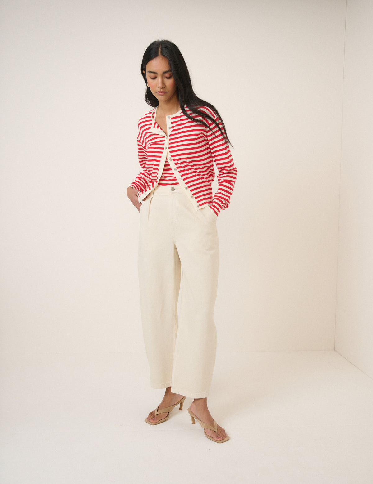 Cream Peckham Barrel Leg Jeans