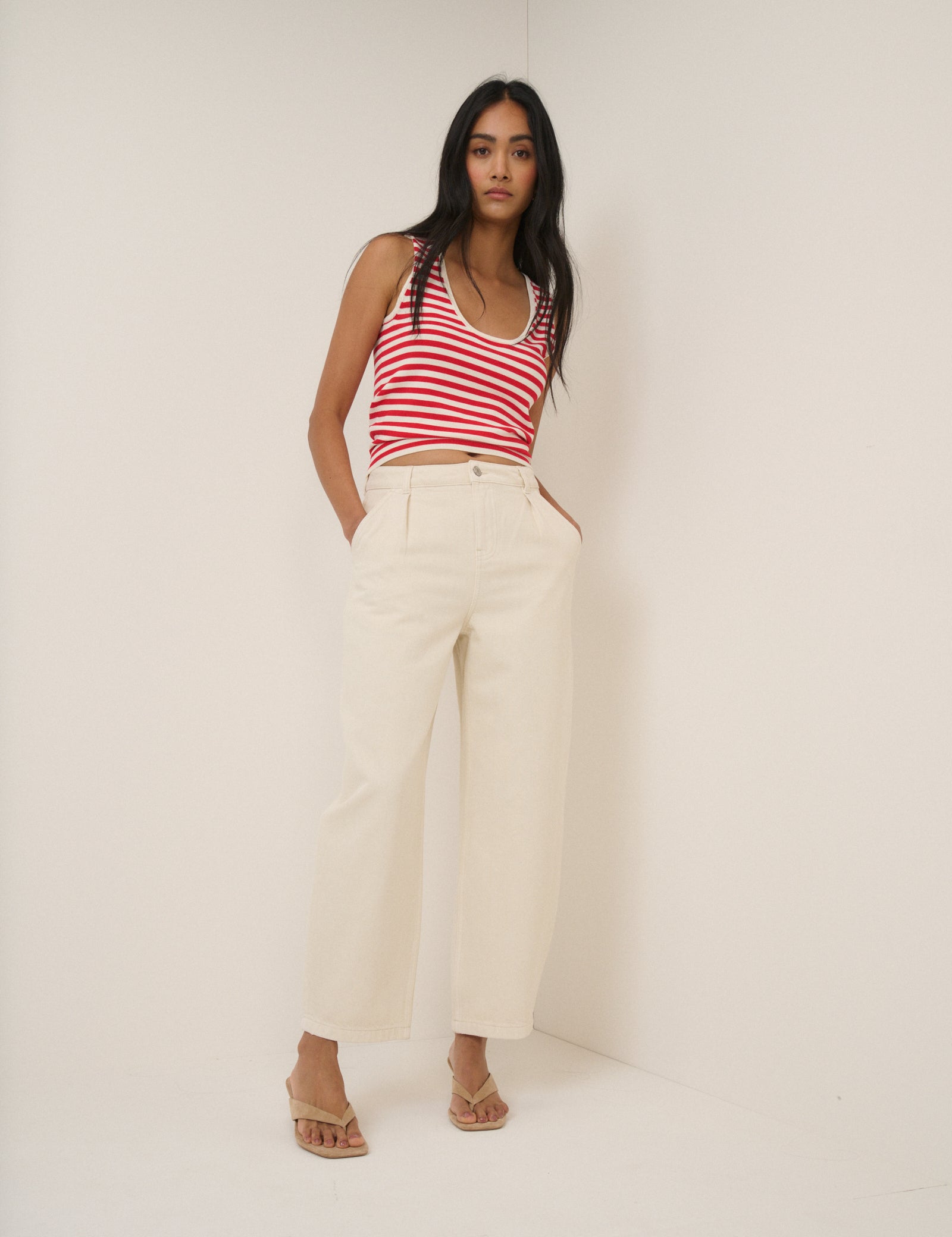 Cream Peckham Barrel Leg Jeans