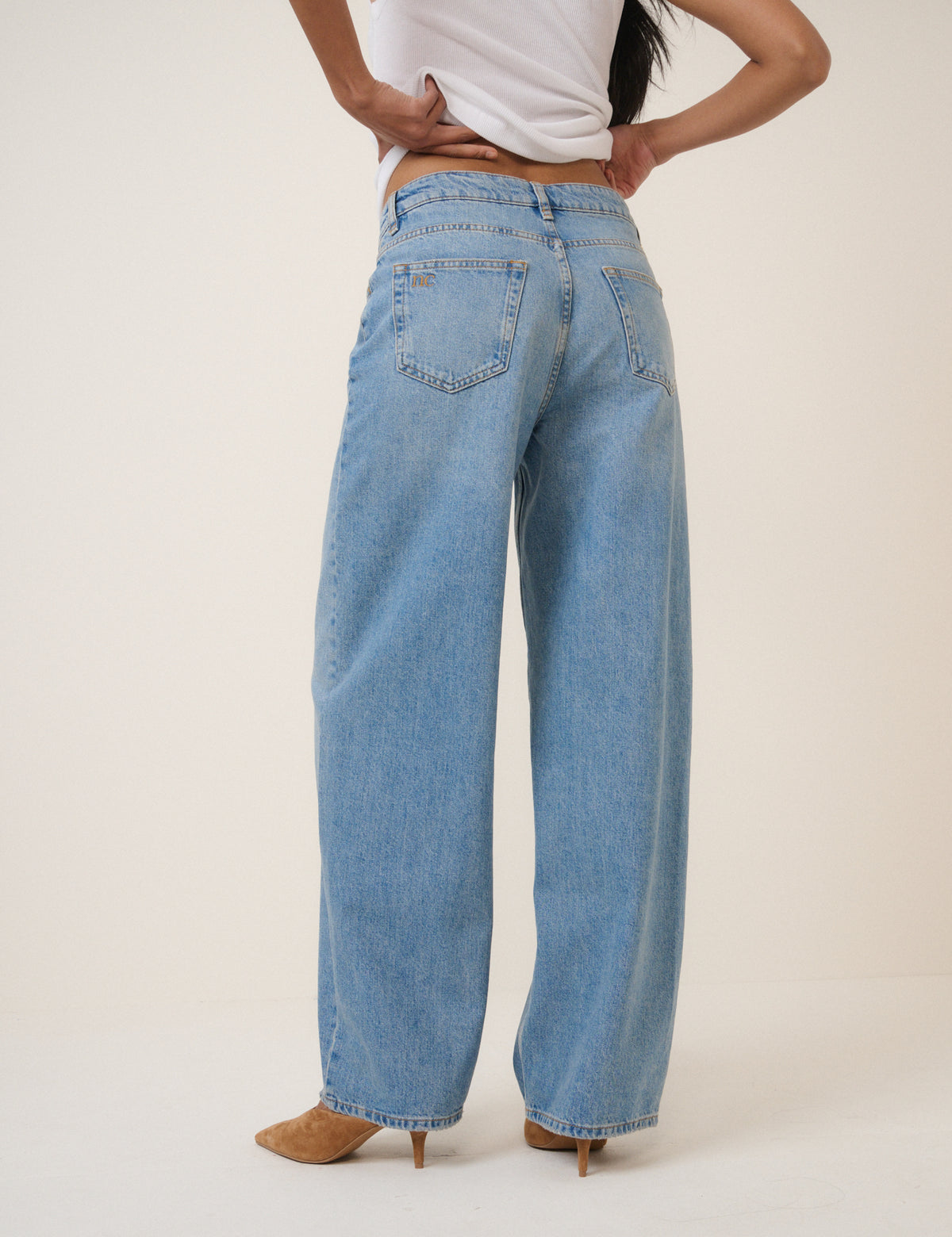 Light Blue Wide Leg Stepney Loose Jeans