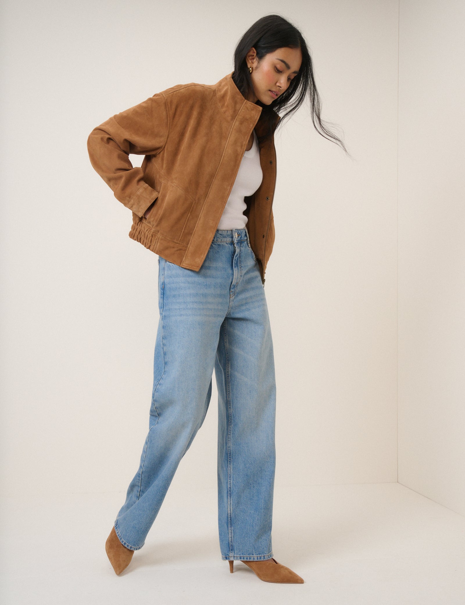 Light Blue Wide Leg Stepney Loose Jeans