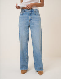 Light Blue Wide Leg Stepney Loose Jeans