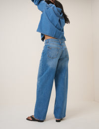 Blue Wide Leg Stepney Loose Jeans