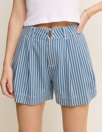 Blue Striped Albie Twill Short