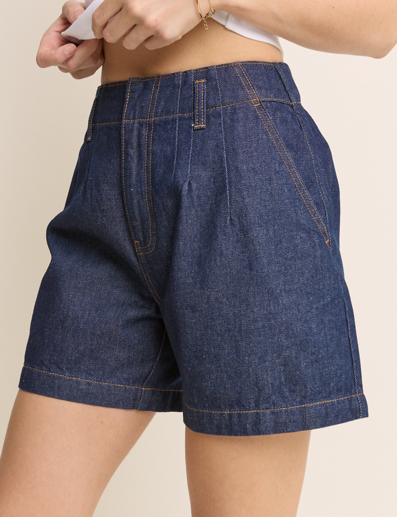 Mid-wash Logan A-Line Denim Short
