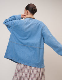 Blue Denim Cord Collar Jacket