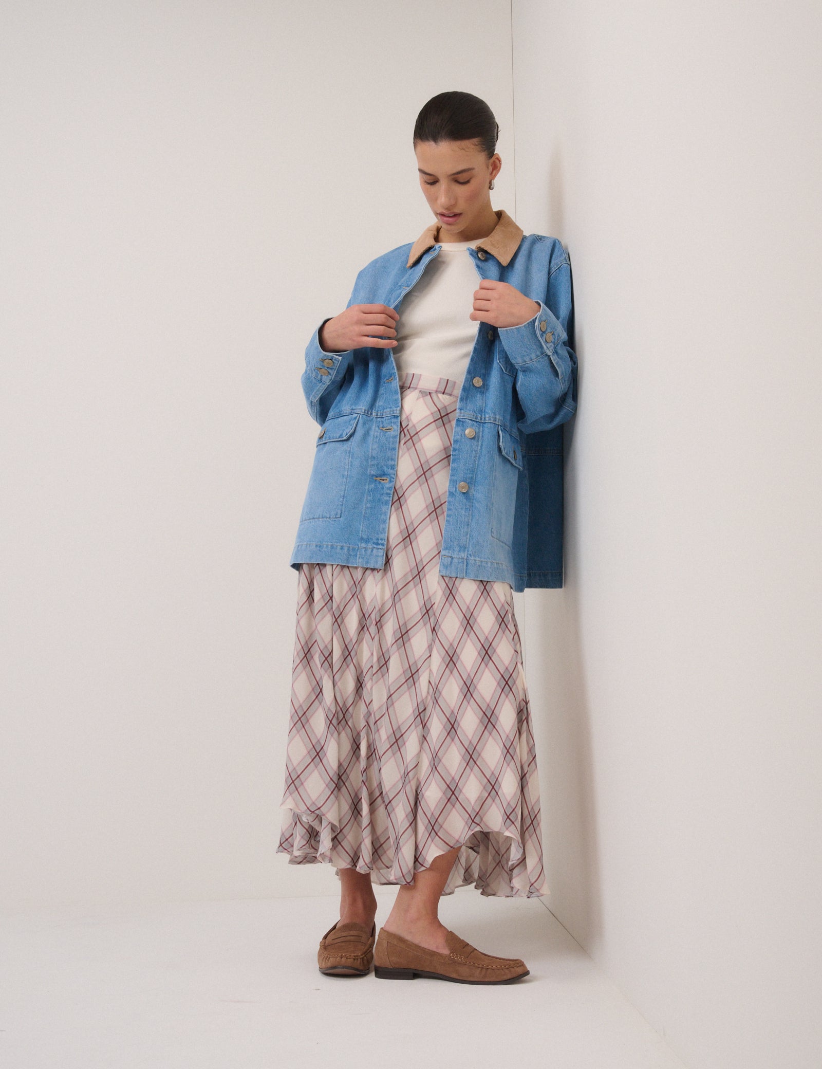 Blue Denim Cord Collar Jacket