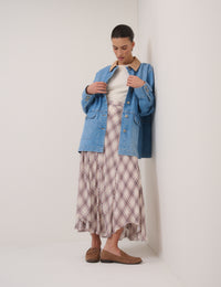 Blue Denim Cord Collar Jacket