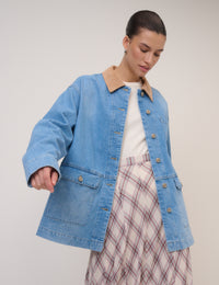Blue Denim Cord Collar Jacket