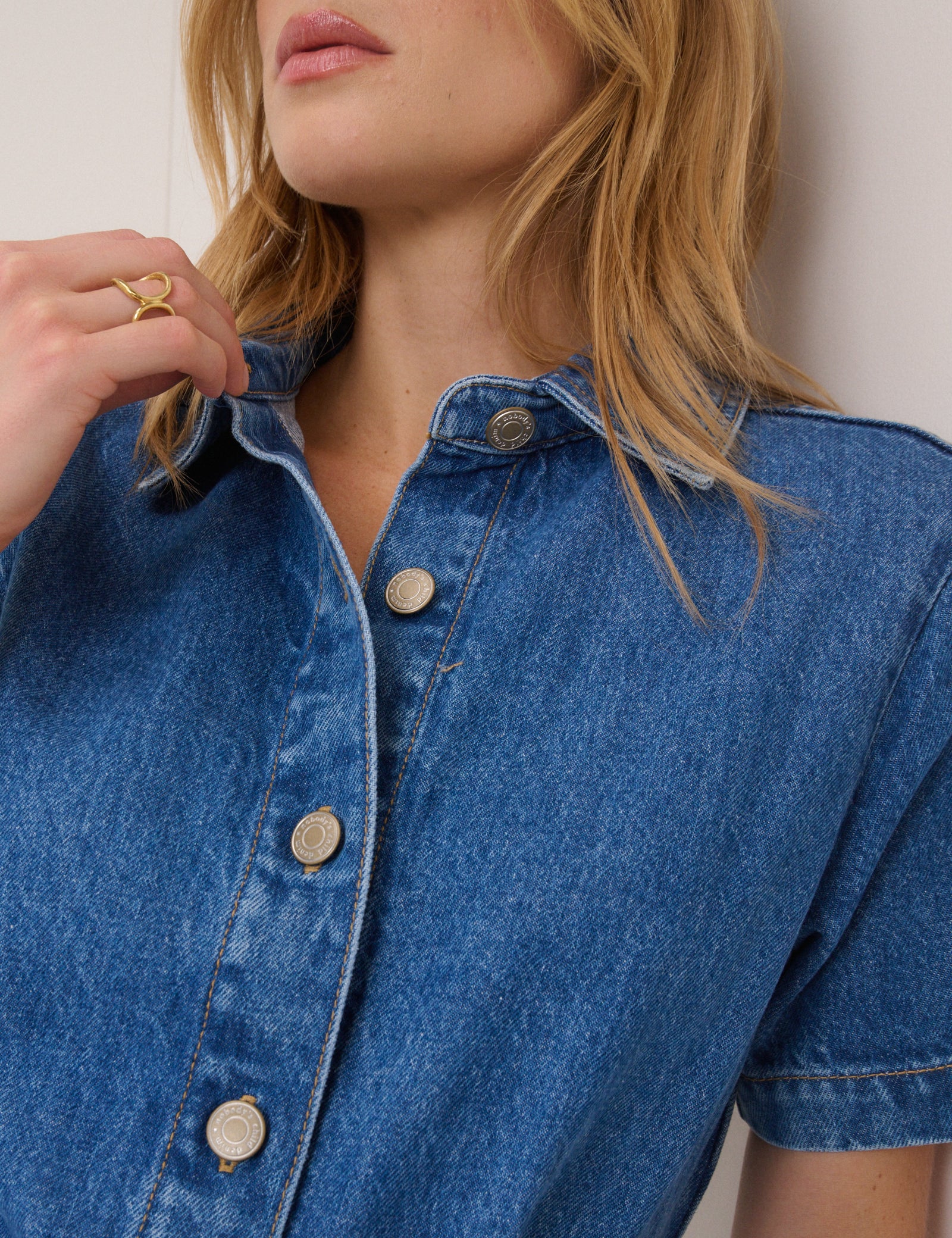 Mid Wash Tie Waist Tyler Denim Playsuit