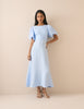 Baby Blue Puff Sleeve Zola Midi Dress