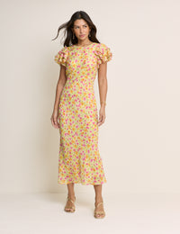 Yellow Floral Lola Midi Dress
