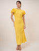 Yellow Frill Sleeve Lola Midi Dress