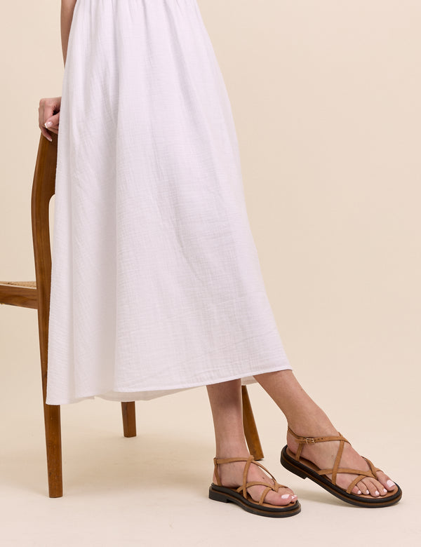 Tan Suede Strappy Sandals