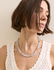 Blue Beaded Gold Plated Necklace