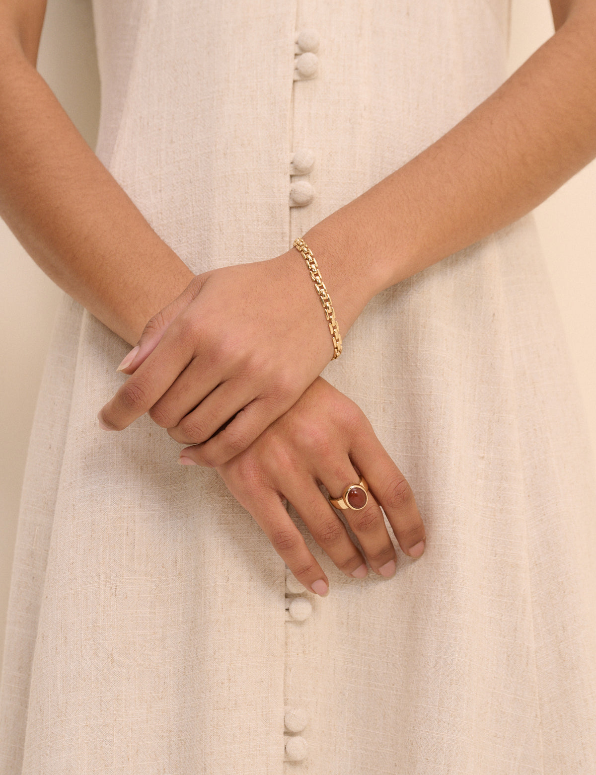 Red Stone Gold Plated Ring