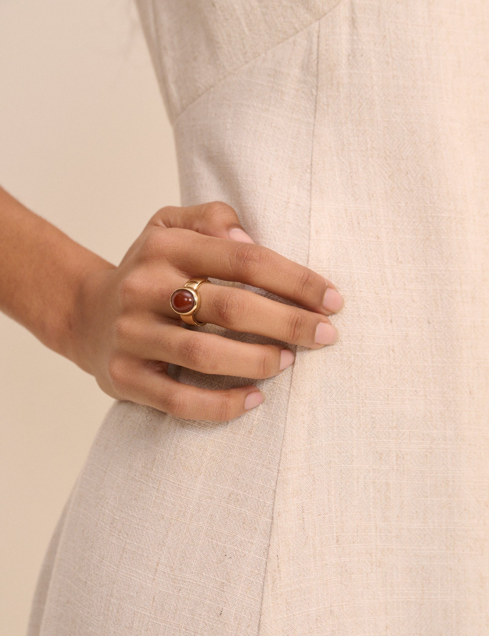 Red Stone Gold Plated Ring