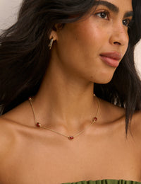 Red Stone Gold Plated Necklace