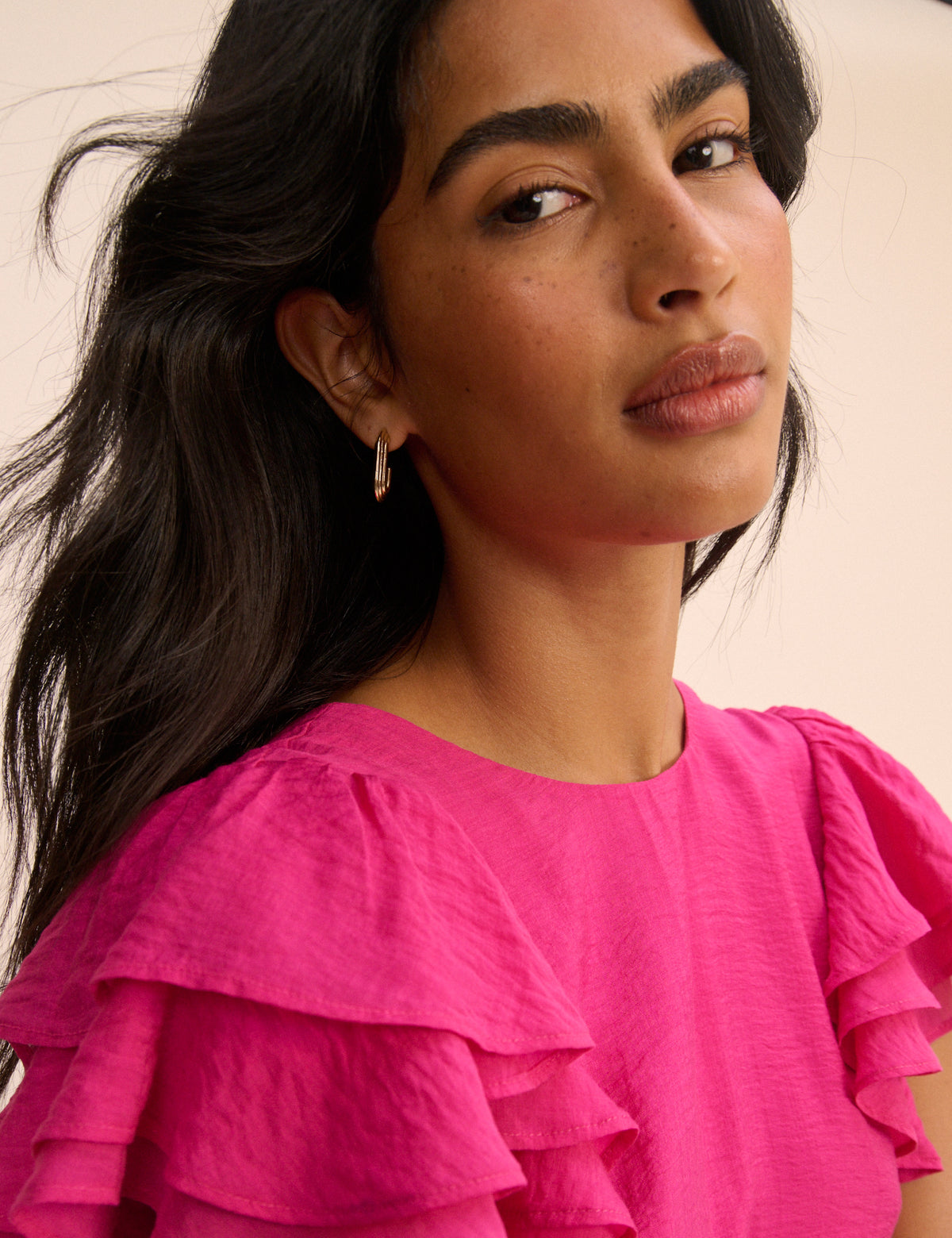 Gold Plated Elongated Hoop Earrings