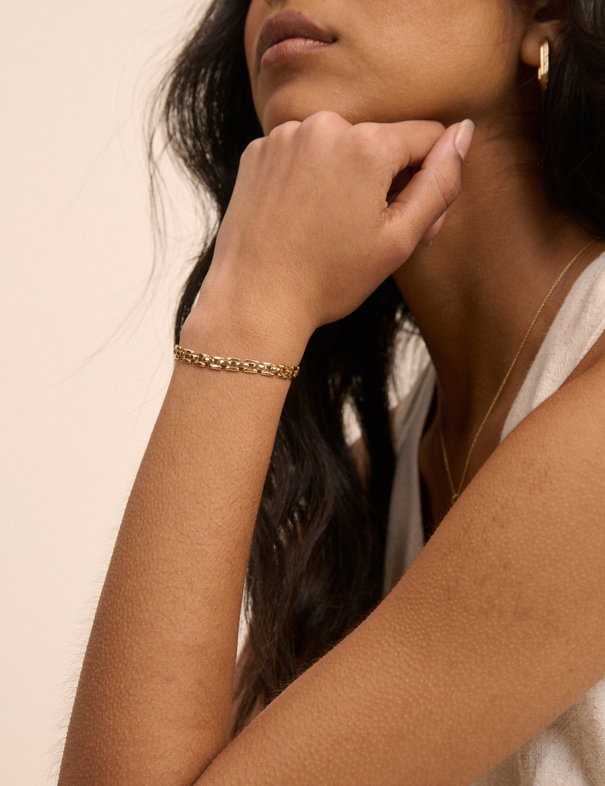 Gold Chain Interlocking Chain Bracelet