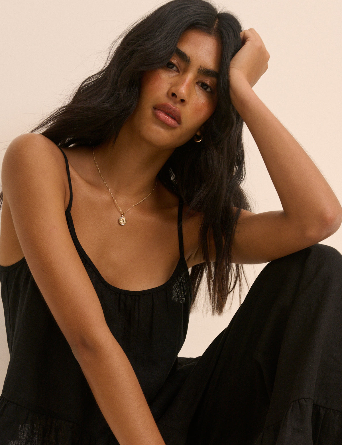 Gold Plated Circular Pendent Necklace