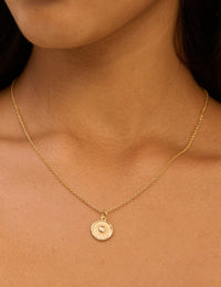 Gold Plated Circular Pendent Necklace