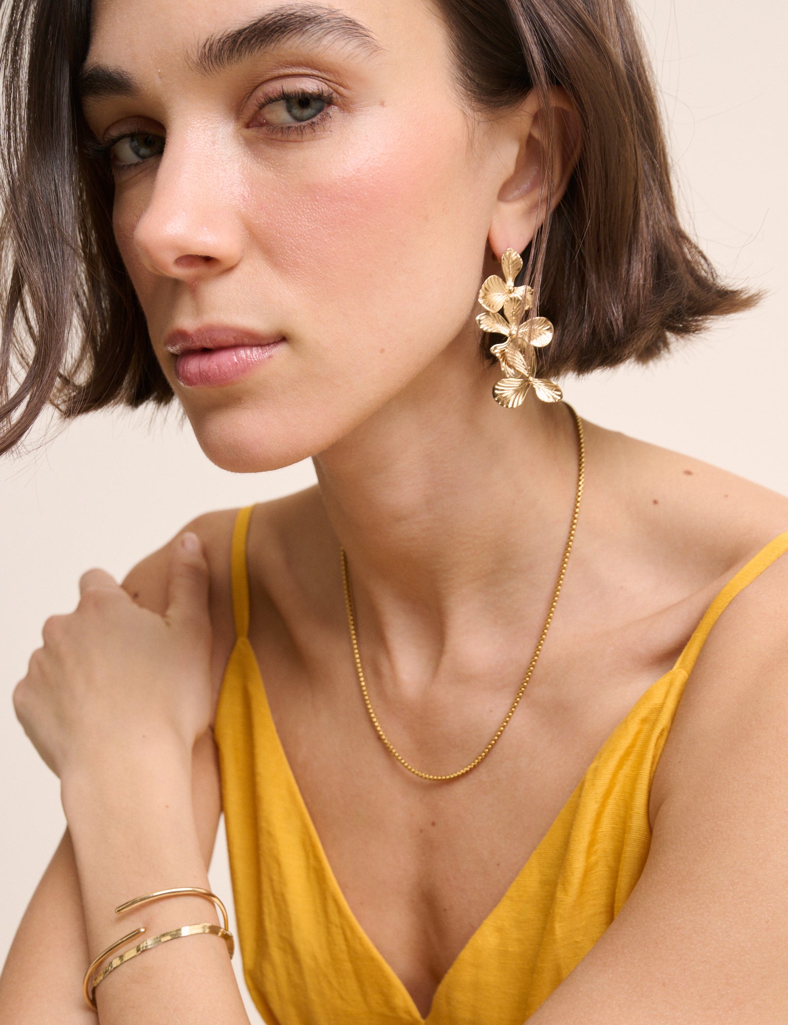 Gold Plated Floral Earrings