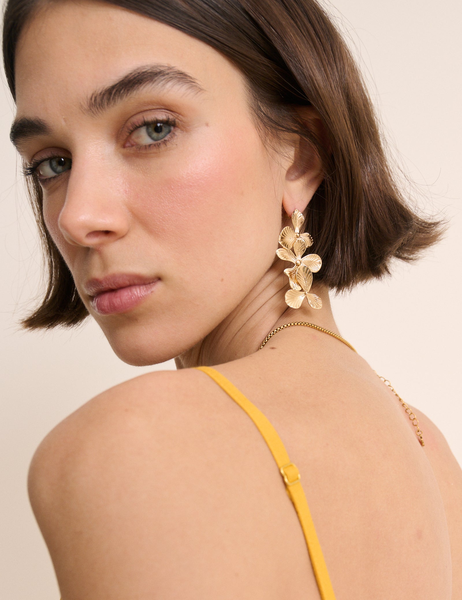 Gold Plated Floral Earrings