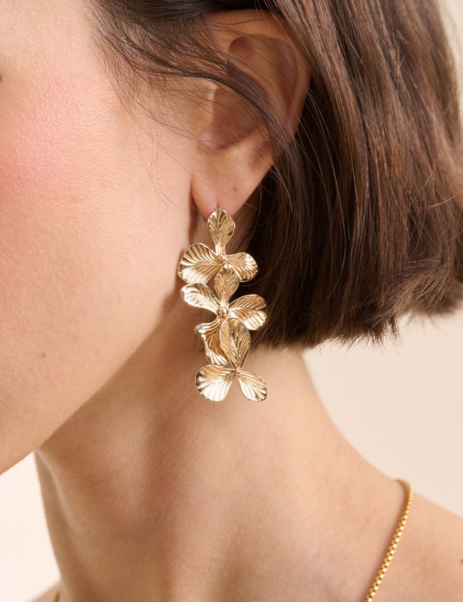 Gold Plated Floral Earrings