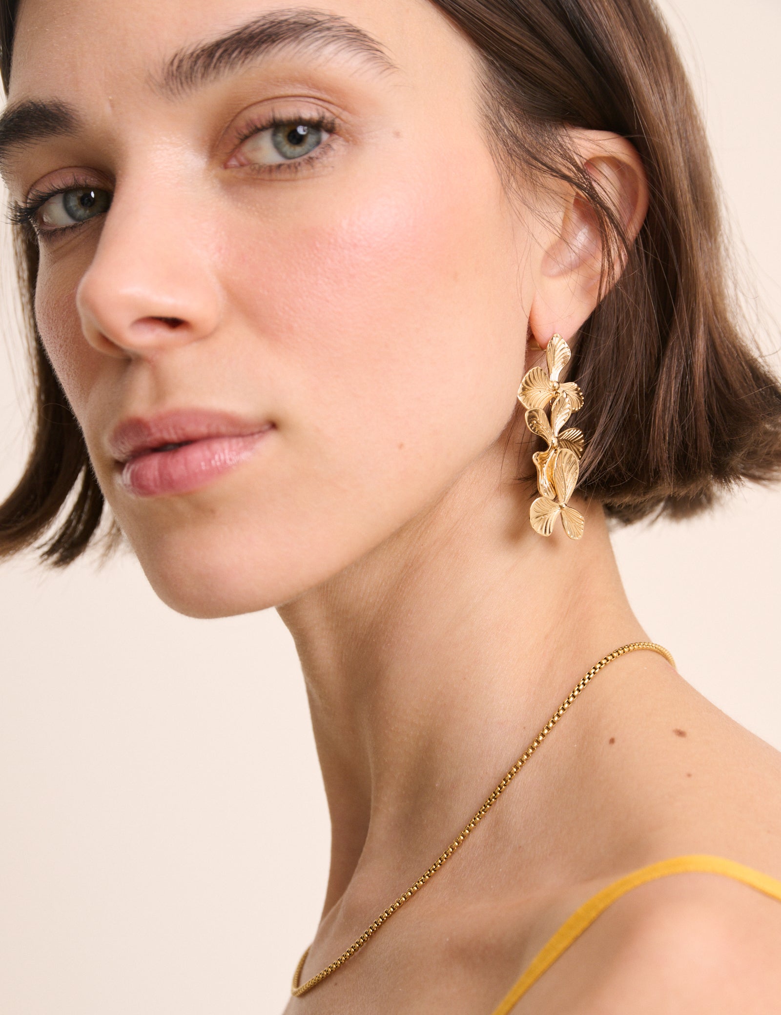 Gold Plated Floral Earrings