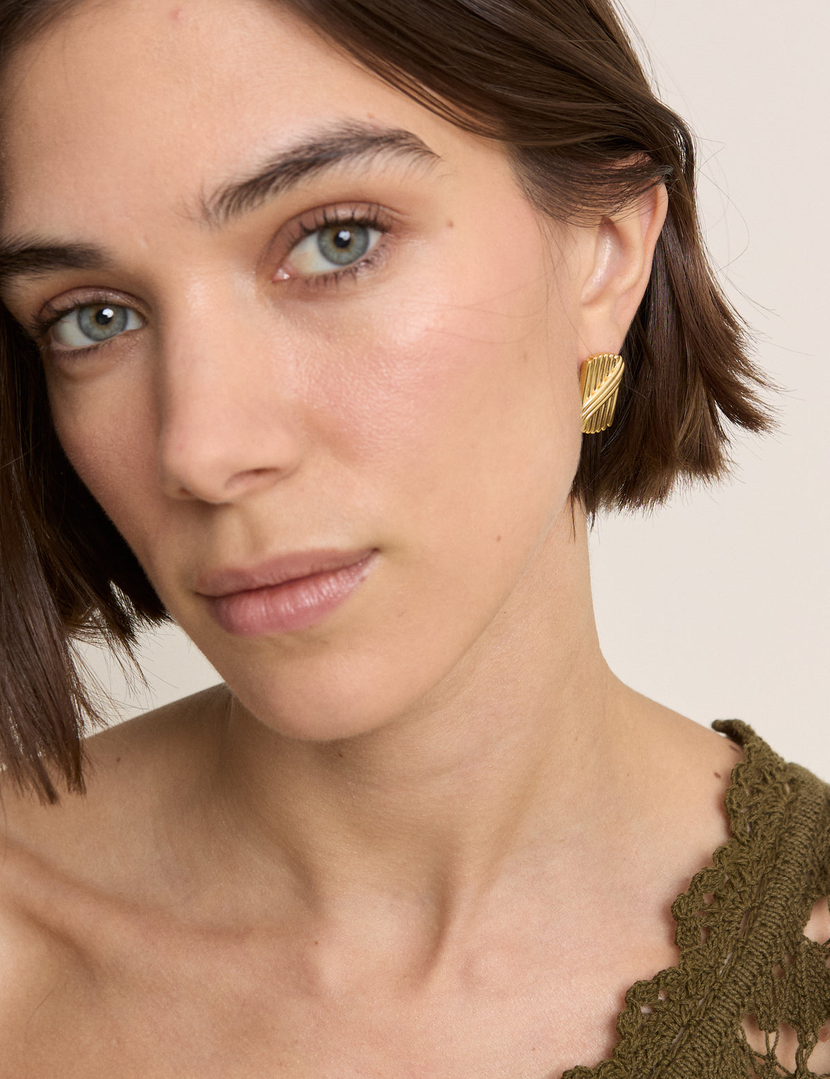 Gold Plated Rectangular Studs